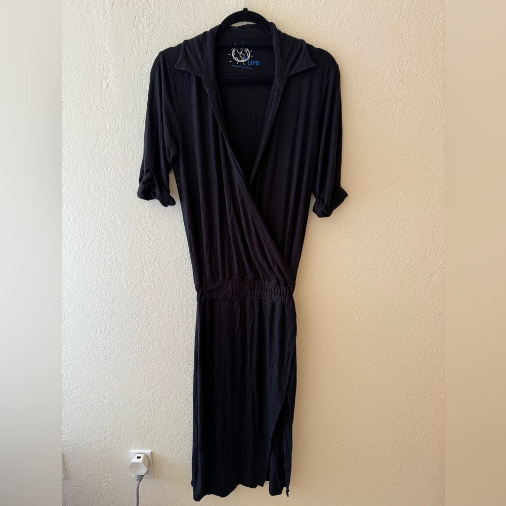 Blue Life black jersey wrap dress size small